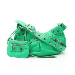 Balenciaga LE CAGOLE Shoulder Bag Leather Green